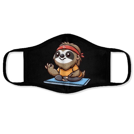 sloth and yoga, yoga and sloth Face Masks