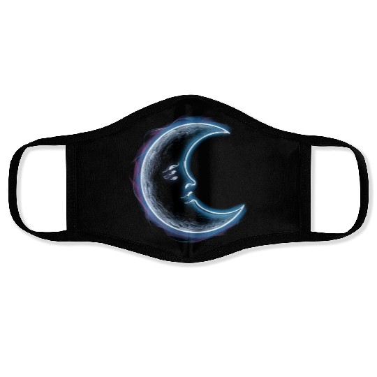 Neon moon Face Masks