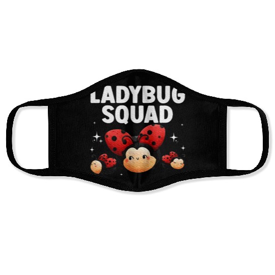 Cute Ladybug Squad Art Insect Ladybug Lover Face Masks