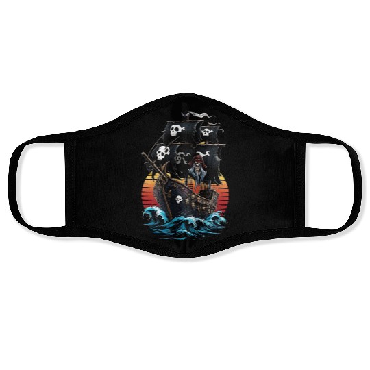 Creepy Sailing Ship Face Masks