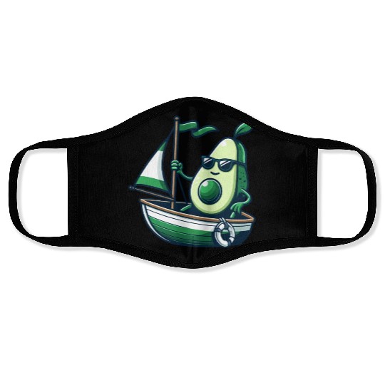 Cool summer sailing dinghy with avocado Face Masks