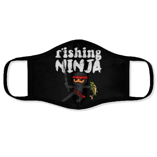 Fishing Ninja Fish Lover Toddler Youth Face Masks