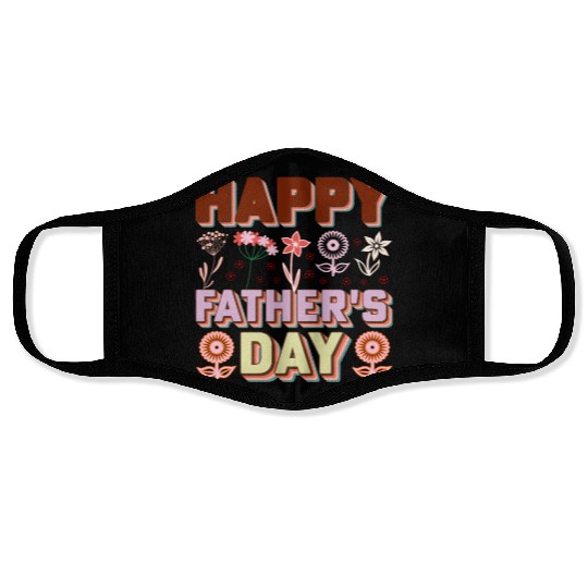 Happy Father's Day Card with Text Face Masks