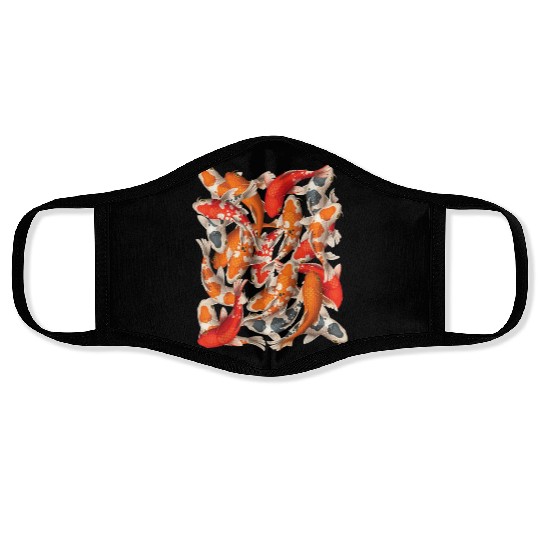 Japanese Asian Koi Fish Carp Nishikigoi Fish Art T Face Masks