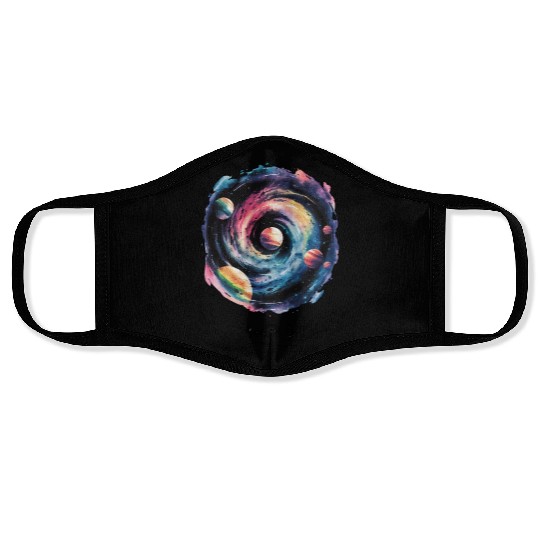 Dream Big Colorful Galaxy Spiral Face Masks