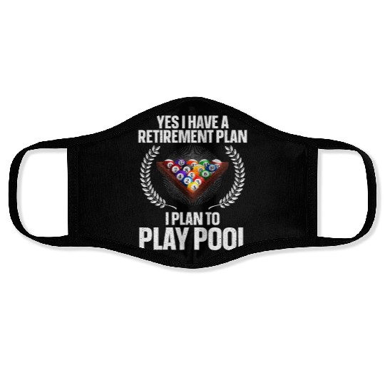 Cool Pool Design For Men Women Billiards Lover Face Masks