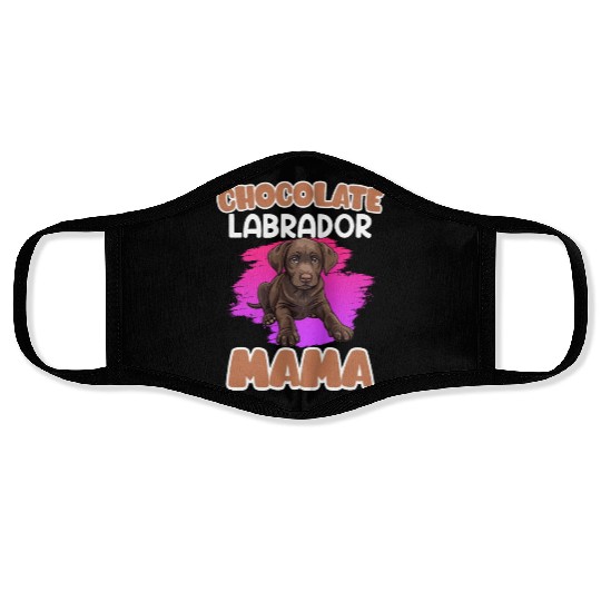Labrador Retriever CHOCOLATE LAB MOM Labrador Face Masks