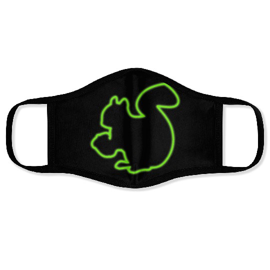 Neon Sign Squirrel Animal Lover Chipmunks Symbol Face Masks