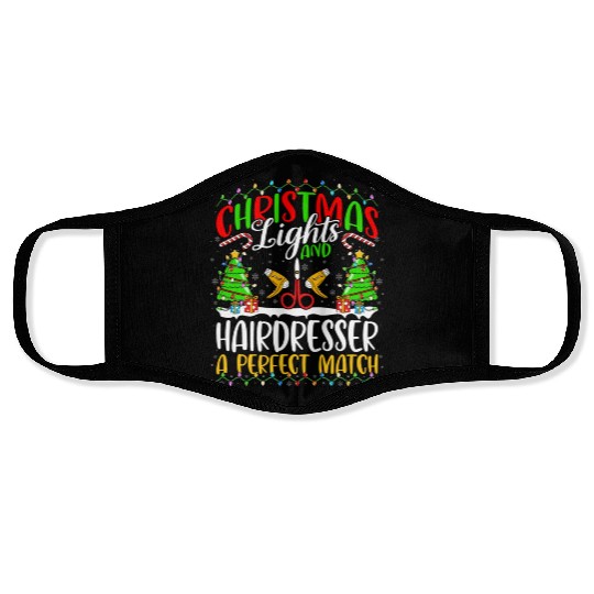 Christmas Light Hairdresser Xmas Face Masks