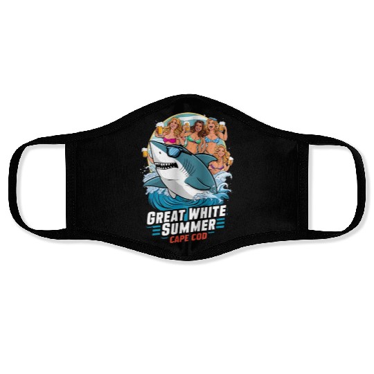 Stylish Great White Shark Face Masks (Cape Cod)