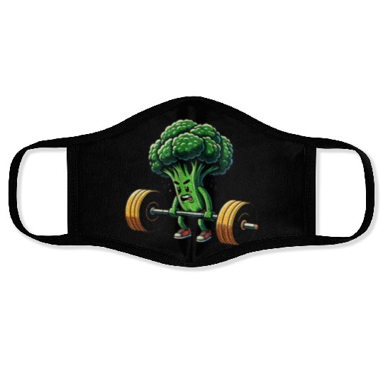 Deadlift Broccoli Gym Fitness Motivation Face Masks