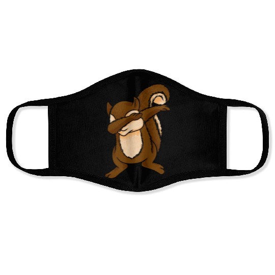 Dabbing Squirrel Funny Chipmunks Dab Animal Lover Face Masks
