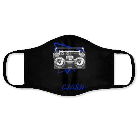Punk Rock Radio Clash Retro Boombox Music Face Masks