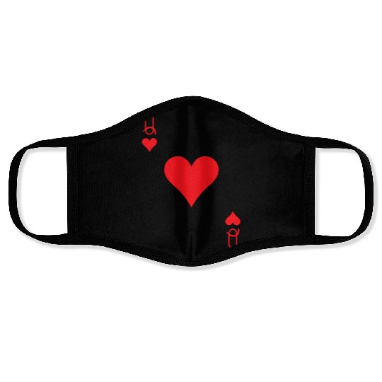 Queen of Hearts Cards Valentine Matching Couple Hi Face Masks