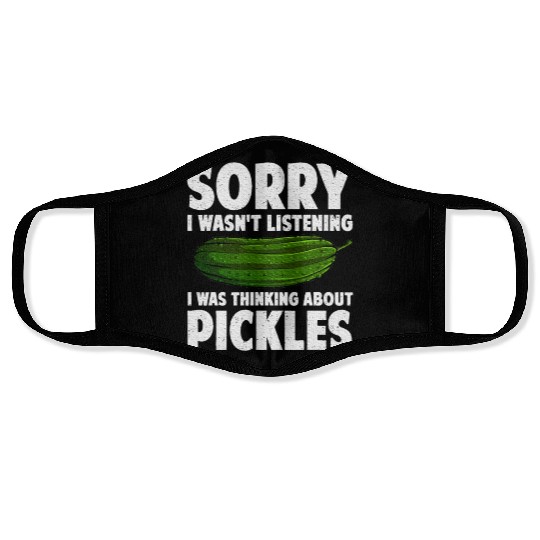 Pickle Design Cucumber Dill Pickle Lover Face Masks