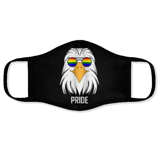 LGBTQ BALD EAGLE PRIDE DESIGN Face Masks