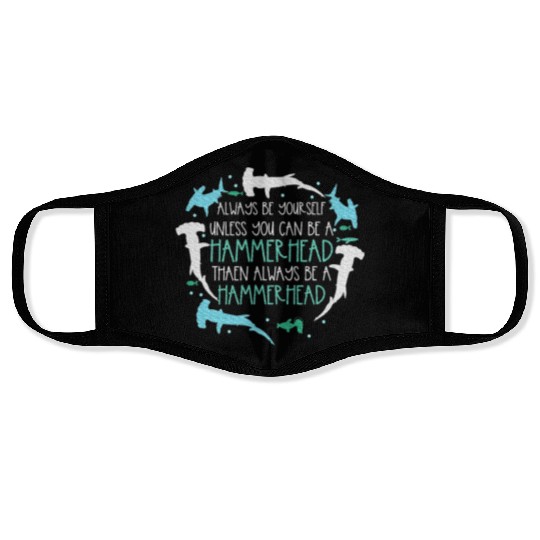 Hammerhead Underwater Ocean Hammerhead Shark Lover Face Masks