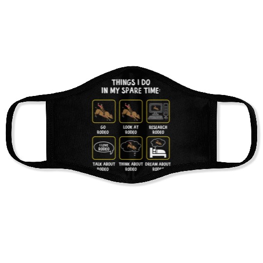 Things I Do In My Spare Time Rodeo Cowboy Horse Face Masks