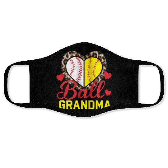 Baseball Grandma Grandmother Grandparents Day Face Masks
