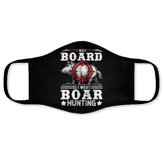 Boar Hunting Funny Wild Hog Hunter Face Masks