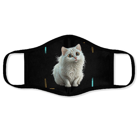 Cute White Cat Face Masks