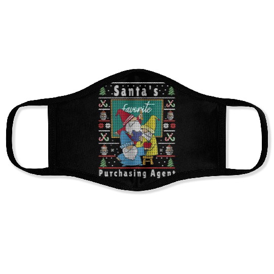 Santas Elfs Ugly Christmas Purchasing-Agent Face Masks