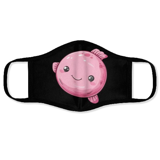 Bubble Fish Fantasy in Pink with Happy Face Face Masks