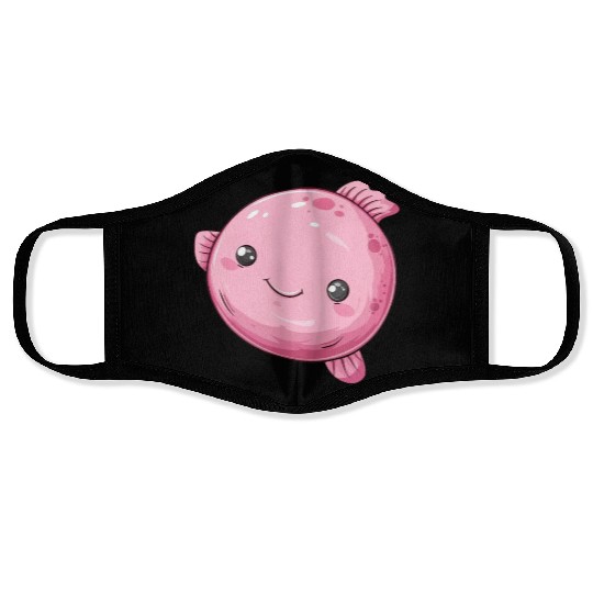 Bubble Fish Fantasy in Pink with Happy Face Face Masks