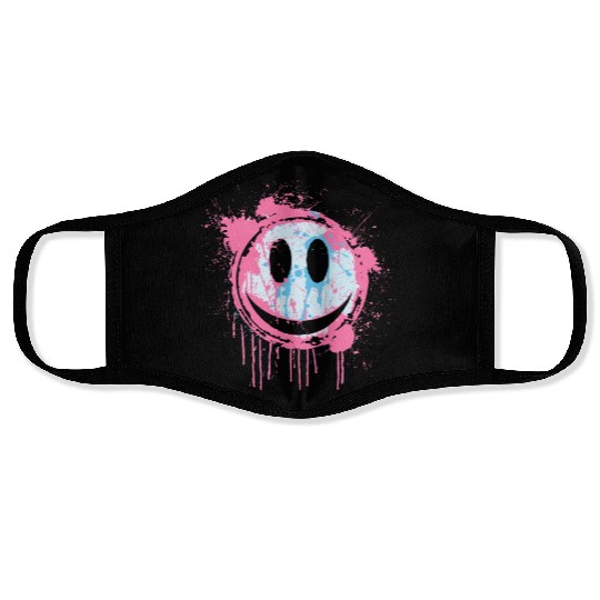 Graffiti Smiley Face - Urban Street Art Face Masks