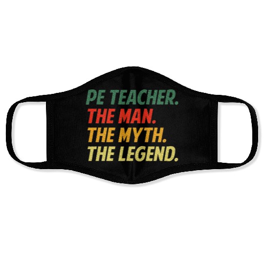 Cool PE Teacher Art Physical Education Teacher Face Masks