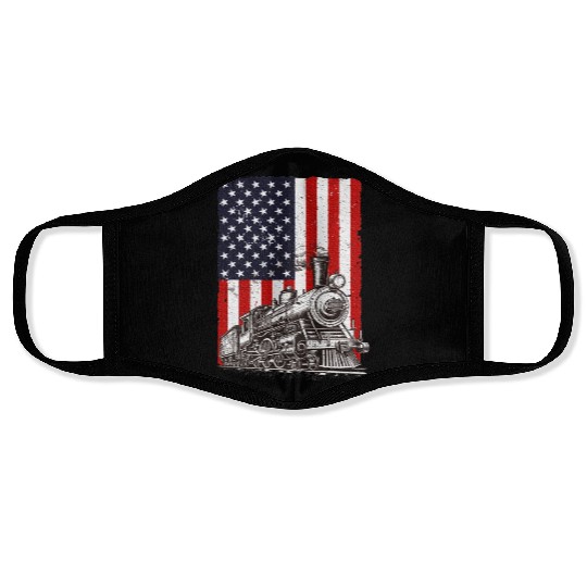 Cool Train Art Train Collector Train Lover Face Masks