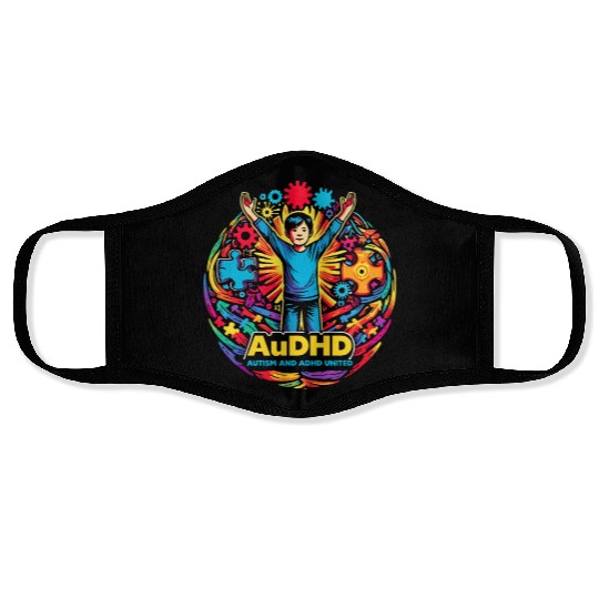 AuDHD Autism ADHD Autistic Spectrum Neurodiversity Face Masks