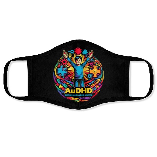 AuDHD Autism ADHD Autistic Spectrum Neurodiversity Face Masks