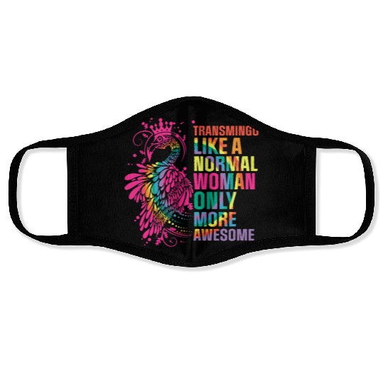 Transmingo Funny Flamingo LGBT LGBTQ Rainbow Face Masks