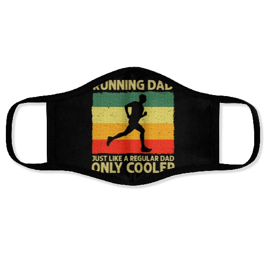 Running Dad Marathon Runner Coach Marathoner Face Masks