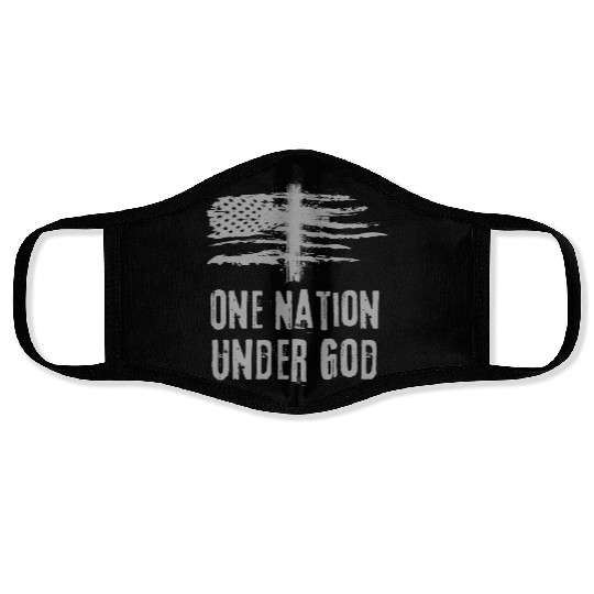 4th Of July US Flag One Nation Under God Christian Face Masks