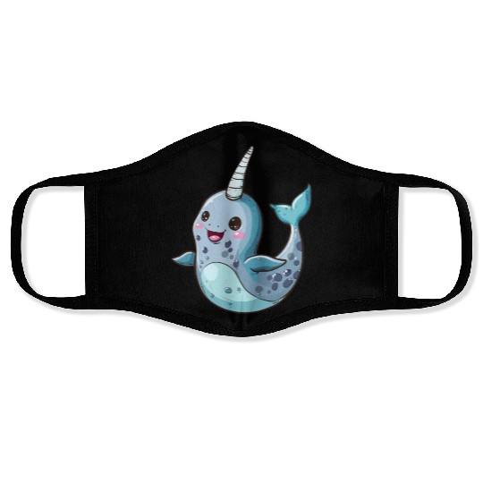 Adorable Narwhal Cartoon Enchantment Face Masks