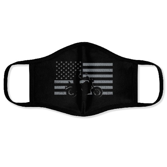 Motorcycle US Flag Biker Motorbike Teen Youth Face Masks