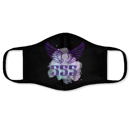 Angel number 555 design Face Masks
