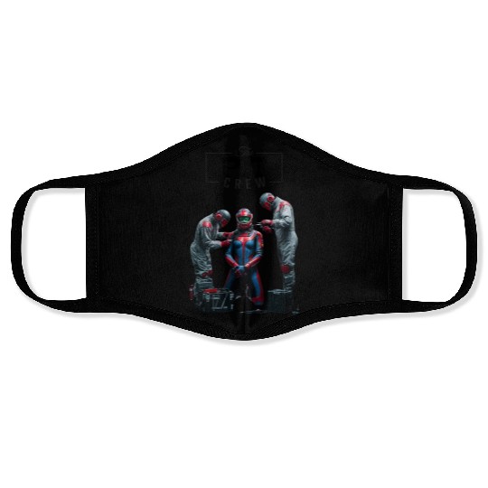 pit crew race car driver dank tank Face Masks