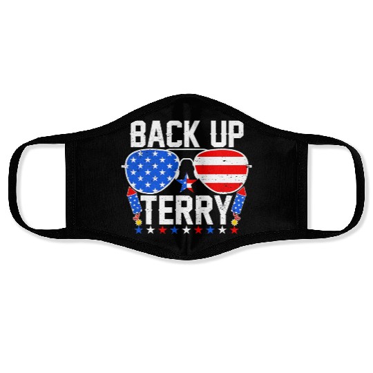 Back Up Terry Funny 4th of July Us Flag Patriotic Face Masks