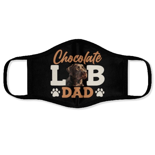 Labrador Owner CHOCOLATE LAB DAD Labrador Dog Face Masks