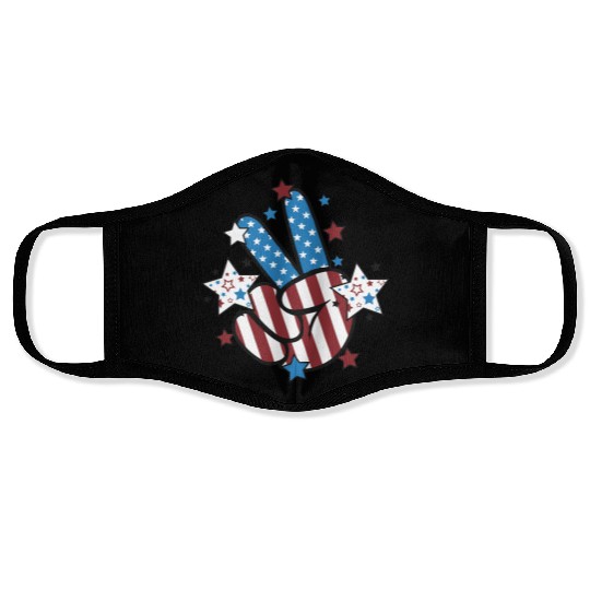 Peace Sign Freedom Face Masks