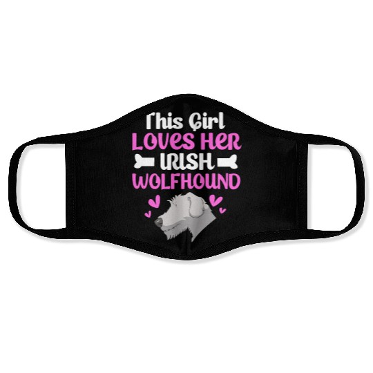 Cute Dog Owner This Girl Loves Her Irish Wolfhound Face Masks