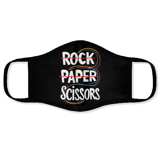 Rock Paper Scissors Lesbian Funny Gay Pride LGBT Face Masks