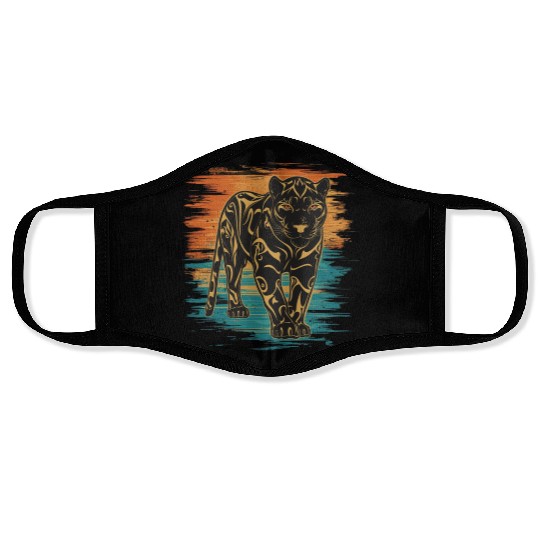 Sunset Panther Face Masks