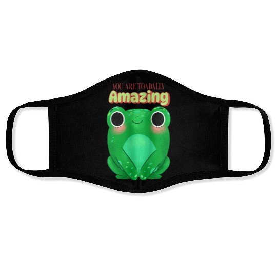 Toad with funny quote Face Masks