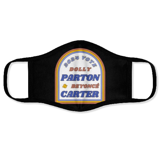 Vote Dolly Parton & Beyonce Carter 2024 Election Face Masks