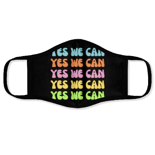 Retro YES WE Can Obama Protest Affirmation Face Masks