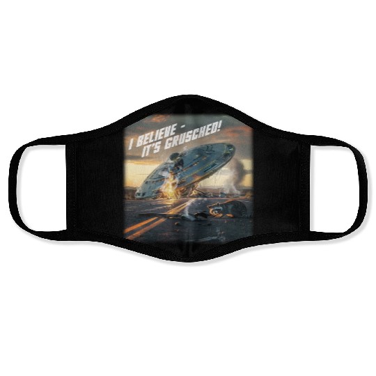 UFO crash. I believe it's grusched! Face Masks